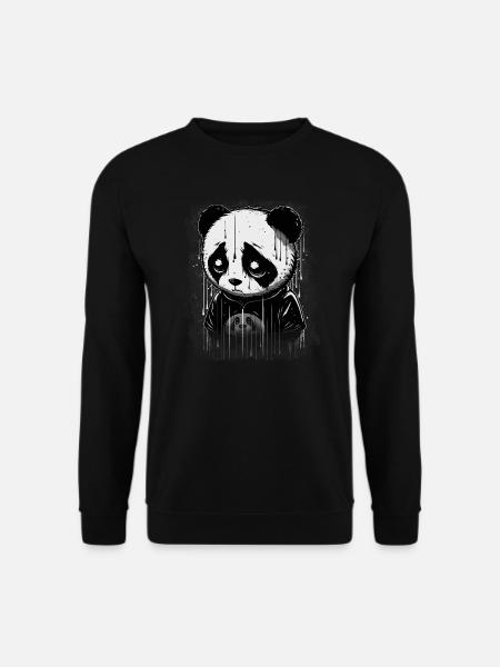 Panda triste mignon - Sweat-shirt Unisexe - noir