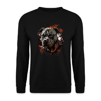 American Staffordshire Terrier - Sweat-shirt Unisexe - noir - Devant - Alina (178cm) & Michal (187cm)