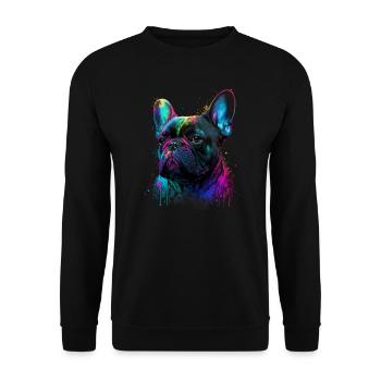 Français Bulldog - Sweat-shirt Unisexe - noir - Devant - Alina (178cm) & Michal (187cm)