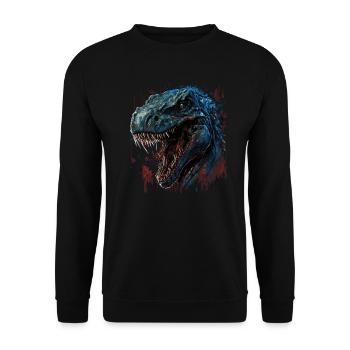 T-Rex hat schlechte Laune - Unisex Pullover - Schwarz - Vorne - Alina (178cm) & Michal (187cm)