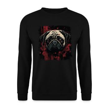 Scary Pug - Unisex Sweatshirt - black - Front - Alina (178cm) & Michal (187cm)