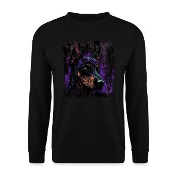 Doberman effrayant - Sweat-shirt Unisexe - noir - Devant - Alina (178cm) & Michal (187cm)
