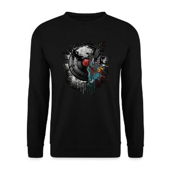 Collecteur d’enregistrements - Sweat-shirt Unisexe - noir - Devant - Alina (178cm) & Michal (187cm)