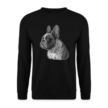 Français Bulldog - Sweat-shirt Unisexe - noir - Devant - Alina (178cm) & Michal (187cm)