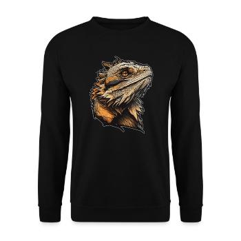 Bearded dragon - Unisex Sweatshirt - black - Front - Alina (178cm) & Michal (187cm)
