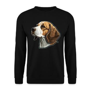 Beagle - Unisex Pullover - Schwarz - Vorne - Alina (178cm) & Michal (187cm)