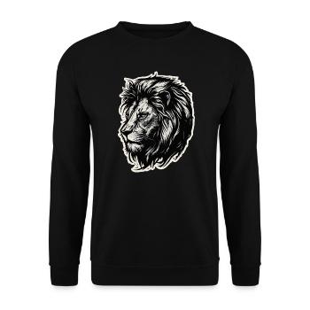Lion - Unisex Sweatshirt - black - Front - Alina (178cm) & Michal (187cm)