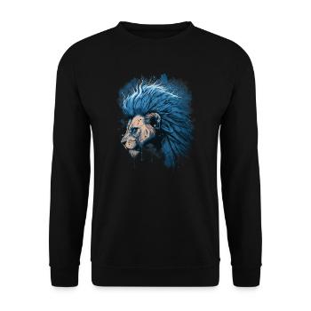 Signe du zodiaque Lion - Sweat-shirt Unisexe - noir - Devant - Alina (178cm) & Michal (187cm)