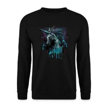 Zombie Einhorn - Unisex Pullover - Schwarz - Vorne - Alina (178cm) & Michal (187cm)