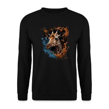 Giraffe - Unisex Sweatshirt - black - Front - Alina (178cm) & Michal (187cm)