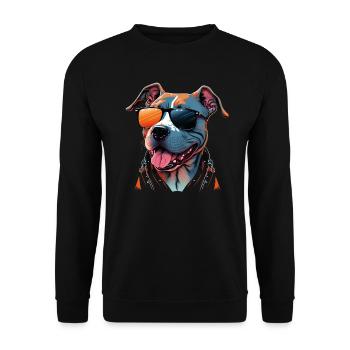 American Staffordshire Terrier - Sweat-shirt Unisexe - noir - Devant - Alina (178cm) & Michal (187cm)