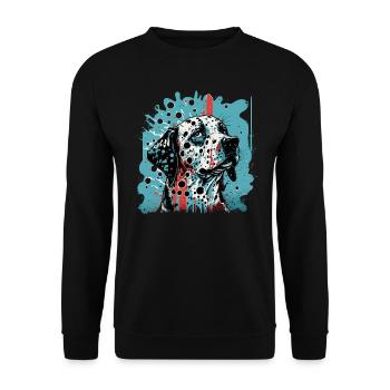 Dalmatiner - Unisex Pullover - Schwarz - Vorne - Alina (178cm) & Michal (187cm)