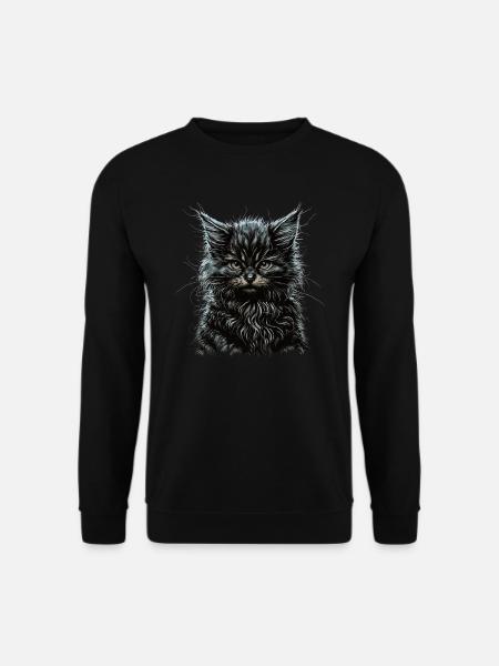 Maine-Coon-Katze - Unisex Pullover - Schwarz