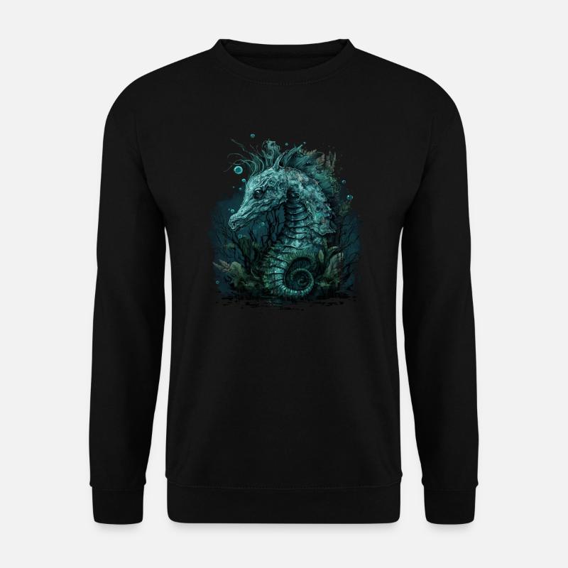 Crinchy Seepferdchen - Unisex Pullover - Schwarz