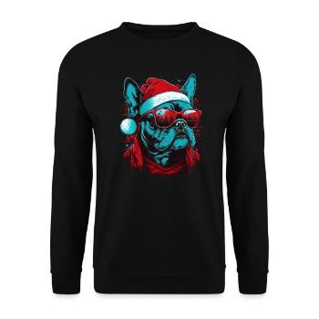 Xmas Santa French - Unisex Sweatshirt - black - Front - Alina (178cm) & Michal (187cm)