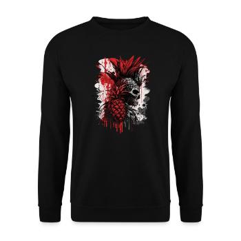 Creepy Pineapple Punk - Unisex Sweatshirt - black - Front - Alina (178cm) & Michal (187cm)