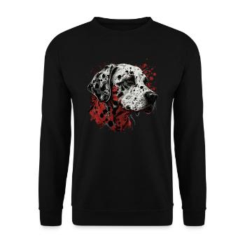 Dalmatiner - Unisex Pullover - Schwarz - Vorne - Alina (178cm) & Michal (187cm)
