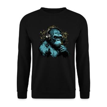 Gorilla Disc Jockey - Unisex Sweatshirt - black - Front - Alina (178cm) & Michal (187cm)