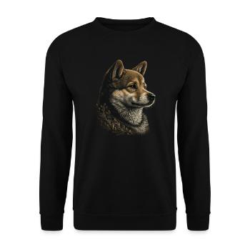 Shiba Inu Chien - Sweat-shirt Unisexe - noir - Devant - Alina (178cm) & Michal (187cm)