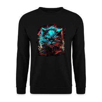 Persian cat - Unisex Sweatshirt - black - Front - Alina (178cm) & Michal (187cm)