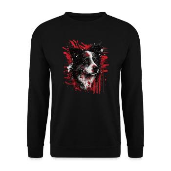 Border Collie - Unisex Pullover - Schwarz - Vorne - Alina (178cm) & Michal (187cm)