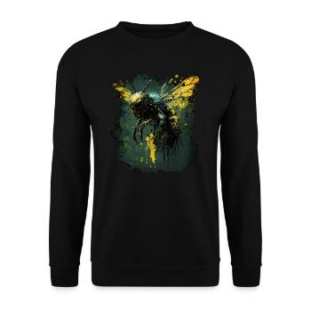 Gruselige Zombie Horrorbiene - Unisex Pullover - Schwarz - Vorne - Alina (178cm) & Michal (187cm)