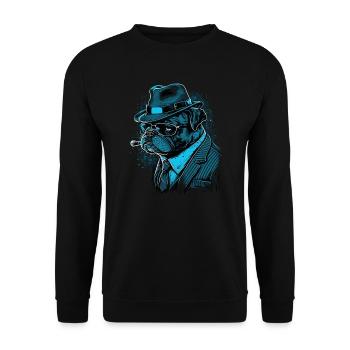 Commissaire Pug - Sweat-shirt Unisexe - noir - Devant - Alina (178cm) & Michal (187cm)