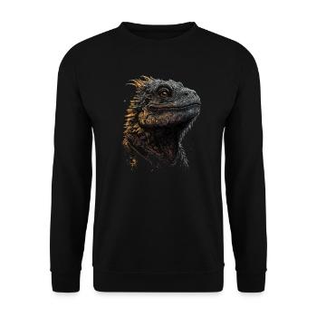 Bearded dragon - Unisex Sweatshirt - black - Front - Alina (178cm) & Michal (187cm)