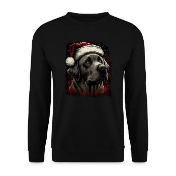 Labrador avec chapeau de Père Noël - Sweat-shirt Unisexe - noir - Devant - Alina (178cm) & Michal (187cm)