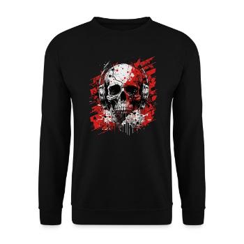 Zombie skull Disc Jockey - Unisex Sweatshirt - black - Front - Alina (178cm) & Michal (187cm)