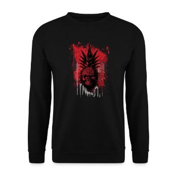 Creepy pineapple fruit - Unisex Sweatshirt - black - Front - Alina (178cm) & Michal (187cm)