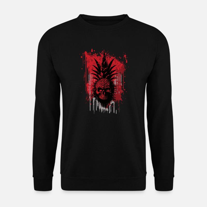 Gruselige Ananas Frucht - Unisex Pullover - Schwarz