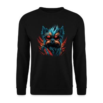 Punky cool Yorkshire Terrier - Sweat-shirt Unisexe - noir - Devant - Alina (178cm) & Michal (187cm)