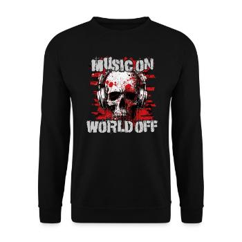 Musique allumée, monde éteint - Sweat-shirt Unisexe - noir - Devant - Alina (178cm) & Michal (187cm)