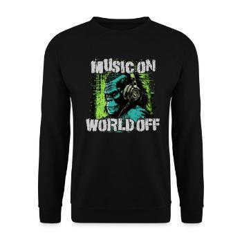 Musique allumée, monde éteint - Sweat-shirt Unisexe - noir - Devant - Alina (178cm) & Michal (187cm)