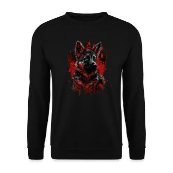 German Shepherd Puppy - Unisex Sweatshirt - black - Front - Alina (178cm) & Michal (187cm)