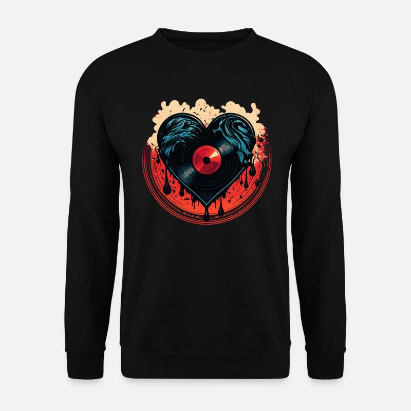 Schallplatten Liebe - Unisex Pullover - Schwarz