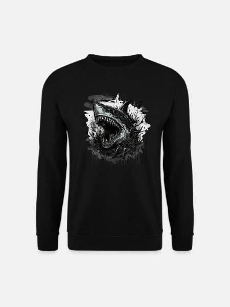 Hai mit schlechter Laune - Unisex Pullover - Schwarz