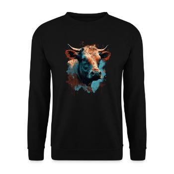 Eine Kuh - Unisex Pullover - Schwarz - Vorne - Alina (178cm) & Michal (187cm)