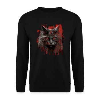 Maine Coon Horror - Unisex Pullover - Schwarz - Vorne - Alina (178cm) & Michal (187cm)