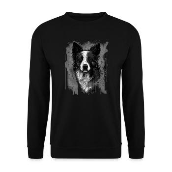 Border Collie - Unisex Pullover - Schwarz - Vorne - Alina (178cm) & Michal (187cm)