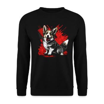 Corgi gallois - Sweat-shirt Unisexe - noir - Devant - Alina (178cm) & Michal (187cm)