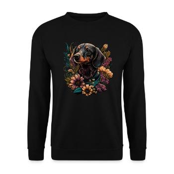 Dachshund - Unisex Sweatshirt - black - Front - Alina (178cm) & Michal (187cm)
