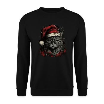 Maine Coon Weihnachten - Unisex Pullover - Schwarz - Vorne - Alina (178cm) & Michal (187cm)
