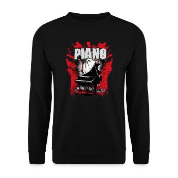 Piano - Unisex Pullover - Schwarz - Vorne - Alina (178cm) & Michal (187cm)