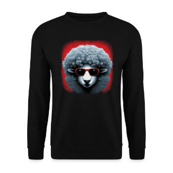 Flowerpower Sheep - Unisex Sweatshirt - black - Front - Alina (178cm) & Michal (187cm)