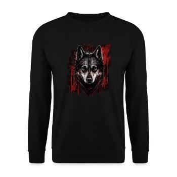 Husky Dog - Unisex Pullover - Schwarz - Vorne - Alina (178cm) & Michal (187cm)