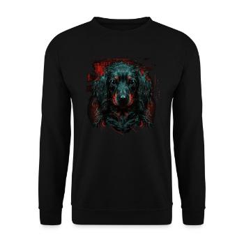 Dachshund puppy - Unisex Sweatshirt - black - Front - Alina (178cm) & Michal (187cm)
