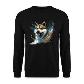 Akita Inu Chien - Sweat-shirt Unisexe - noir - Devant - Alina (178cm) & Michal (187cm)