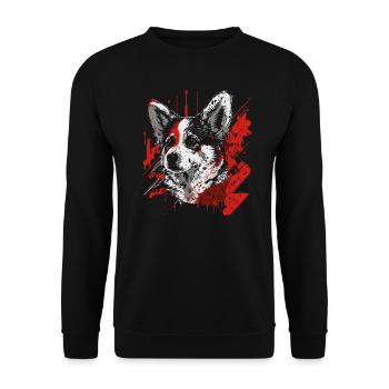 Corgi gallois - Sweat-shirt Unisexe - noir - Devant - Alina (178cm) & Michal (187cm)